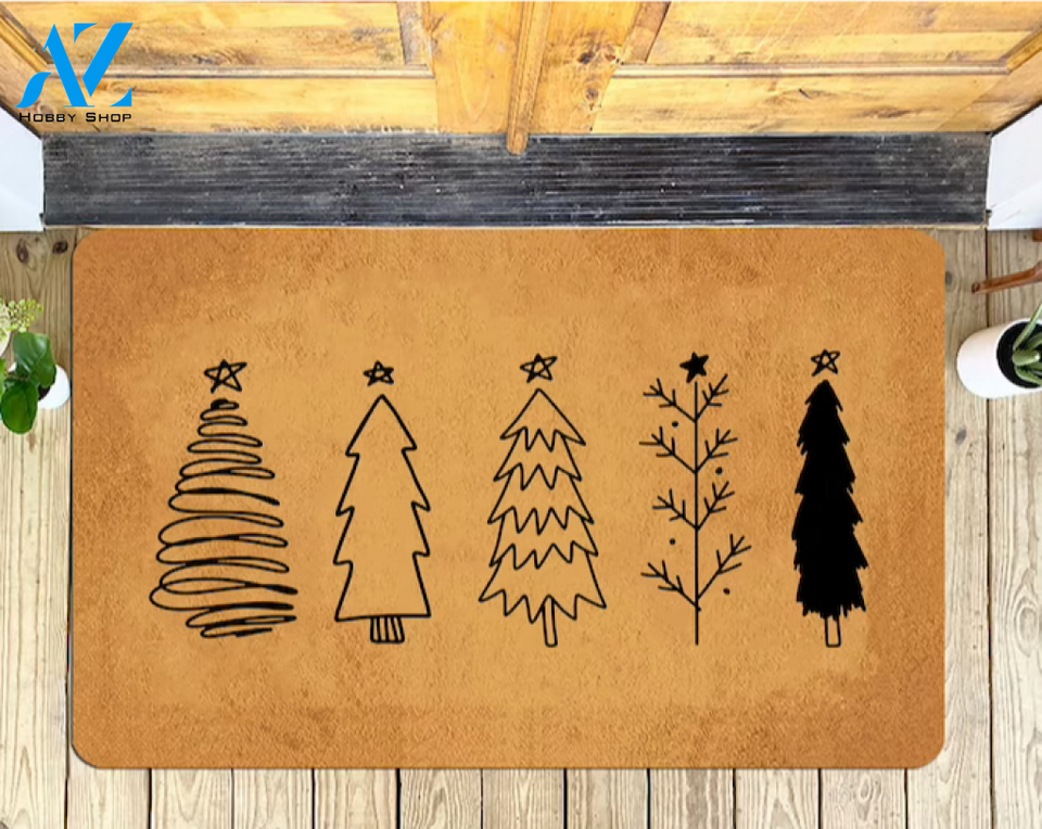 Christmas Tree Funny Indoor And Outdoor Doormat Gift For Friend Family, Gift For Christmas Decor Warm House Gift Welcome Mat
