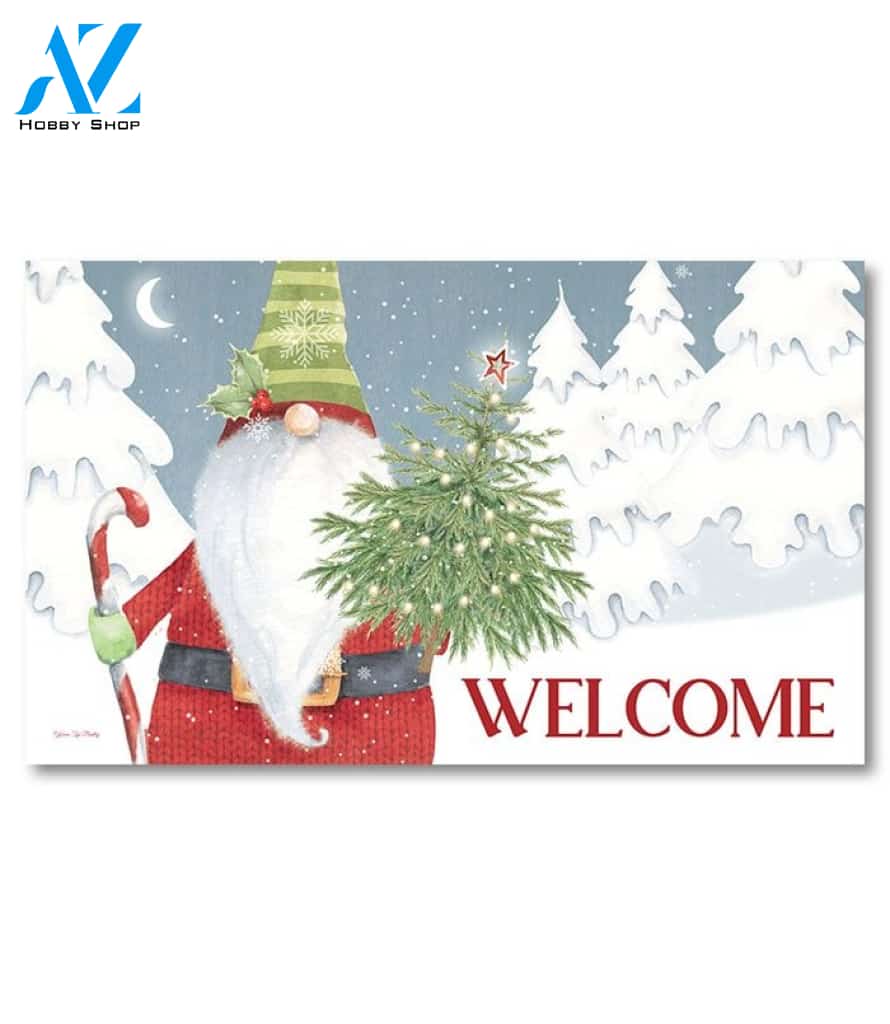 Christmas Tree Gnome Doormat - 18" x 30"