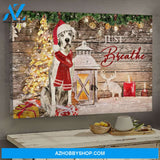 Christmas tree, Just breath - Jesus, Great Dane painting Landscape Canvas Prints, Wall Art