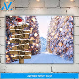 Christmas Tree Road Multi-Name Premium Canvas