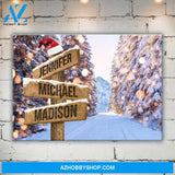 Christmas Tree Road Multi-Name Premium Canvas