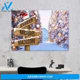 Christmas Tree Road Multi-Name Premium Canvas