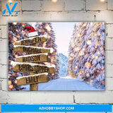 Christmas Tree Road Multi-Name Premium Canvas