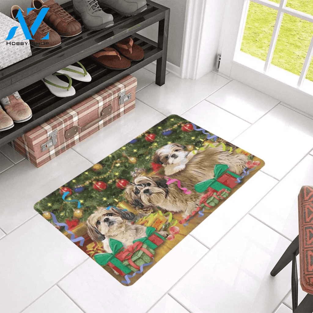 Christmas Tree Shih Tzu Doormat