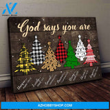 Christmas trees - God says you are Landscape Canvas Prints, Wall Art
