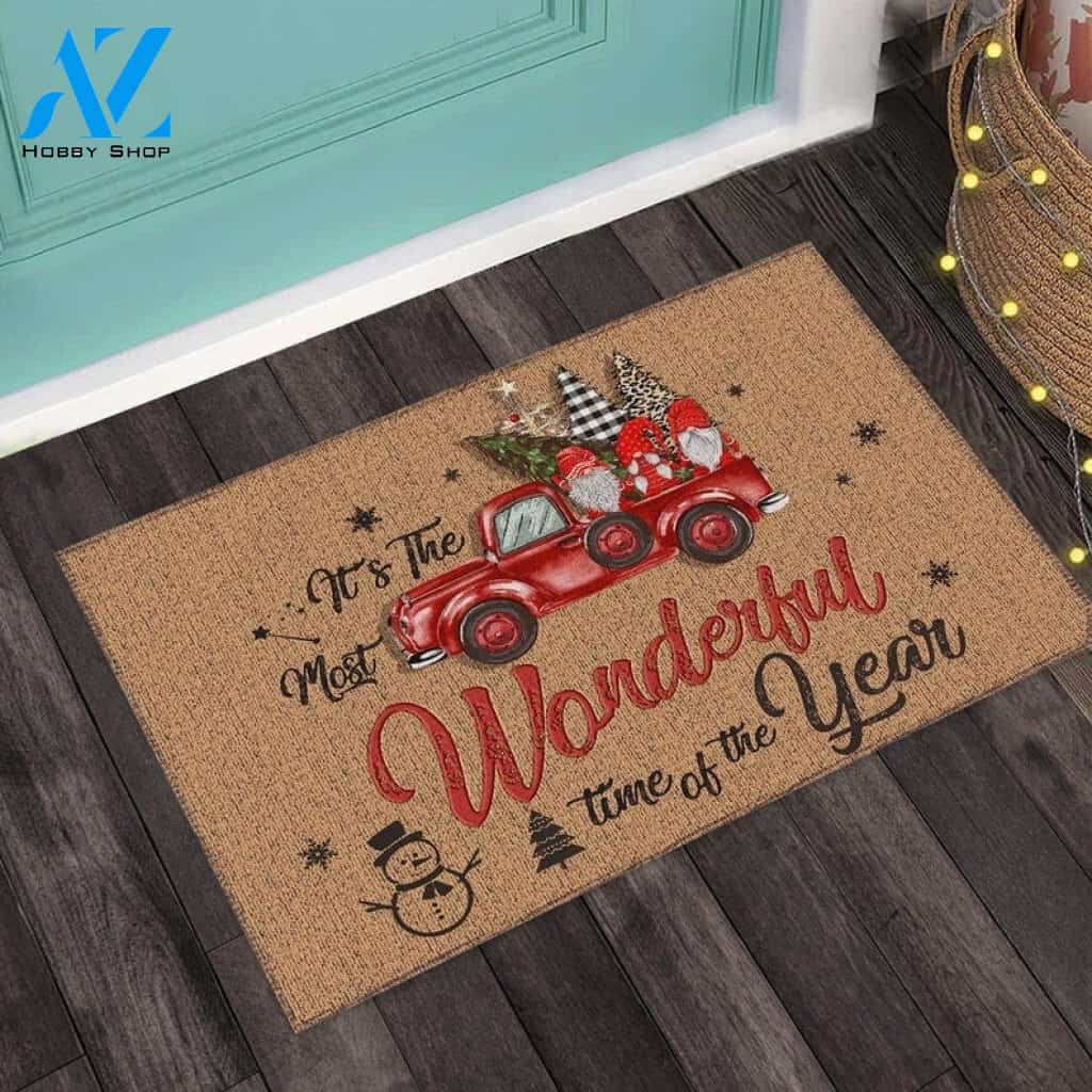 Christmas Truck Its The Most Wonderful Time Of The Year Doormat Gift For Frien Family Birthday Gift Home Decor Warm House Gift Welcome Mat