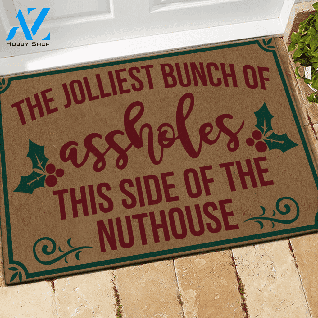 Christmas Vacation Doormat Jolliest Bunch of Assholes | Welcome Mat | House Warming Gift