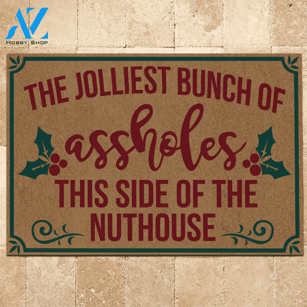 Christmas Vacation Doormat Jolliest Bunch of Assholes | Welcome Mat | House Warming Gift