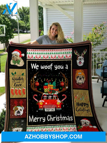 Christmas We Woof You A Merry Christmas Fleece Blanket Gift For Family,Birthday,Christmas,Friends,Couple Gift Home Decor Bedding Couch Sofa Soft and Comfy