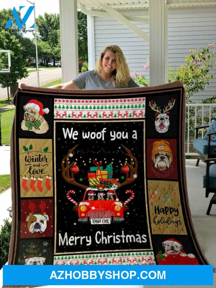 Christmas We Woof You A Merry Christmas Fleece Blanket Gift For Family,Birthday,Christmas,Friends,Couple Gift Home Decor Bedding Couch Sofa Soft and Comfy