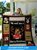 Christmas We Woof You A Merry Christmas Fleece Blanket Gift For Family,Birthday,Christmas,Friends,Couple Gift Home Decor Bedding Couch Sofa Soft and Comfy