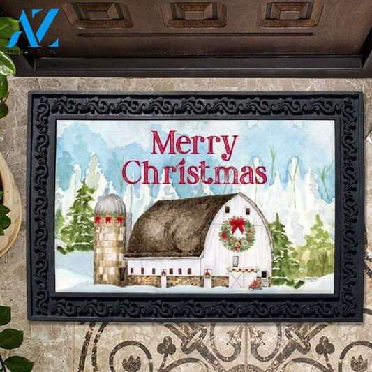Christmas White Barn Doormat - 18" x 30"