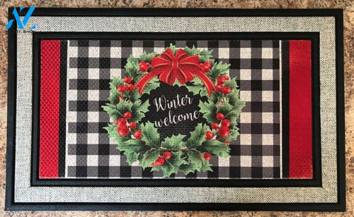 Christmas Winter Welcome Wreath Doormat Indoor And Outdoor Mat Entrance Rug Sweet Home Decor Housewarming Gift Gift For Friend Family Stem Feminist