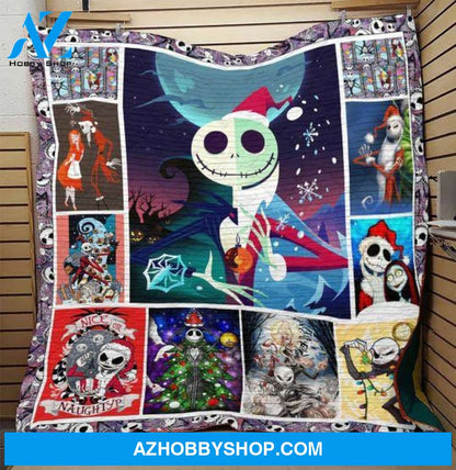 Christmas With Jack Skellington Fleece Blanket