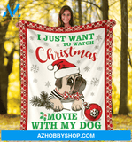 Christmas With My Pug Fleece Blanket Gift for Pug dog lovers Gift For Family & Friends Gift Home Decor Bedding Couch Sofa Soft And Comfy Cozy