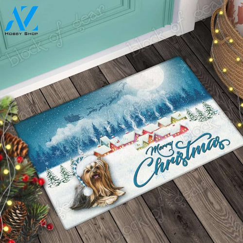 Christmas Yorkshire Terrier Home Decor Doormat - Welcome Mat - House Warming Gift