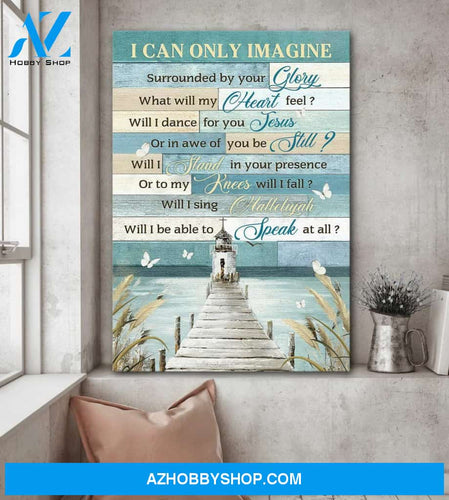 Church and river - I can only imagine - Jesus Portrait Canvas Print - Wall Art