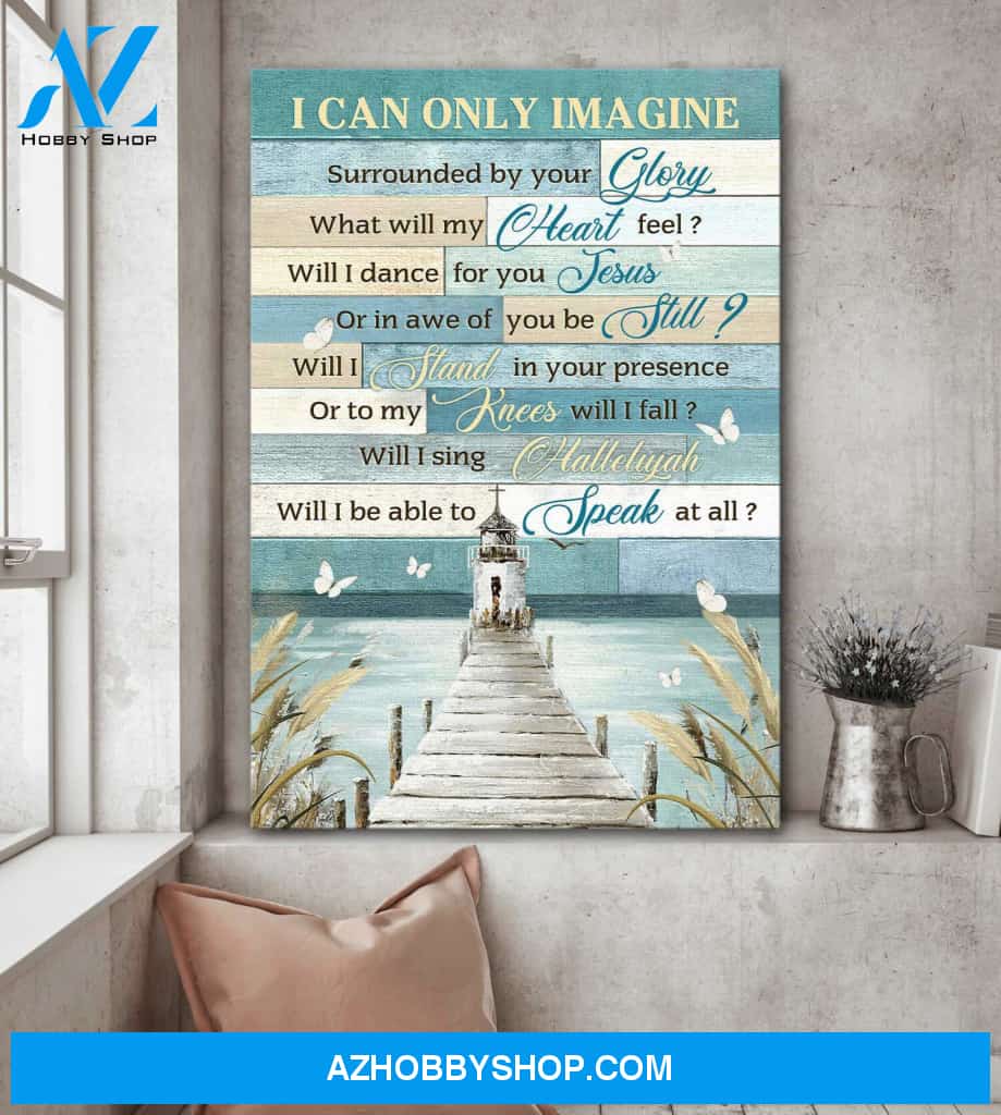 Church and river - I can only imagine - Jesus Portrait Canvas Prints, Wall Art