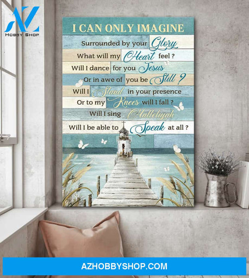Church and river - I can only imagine - Jesus Portrait Canvas Prints, Wall Art