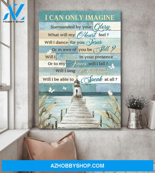 Church and river - I can only imagine - Jesus Portrait Canvas Prints, Wall Art