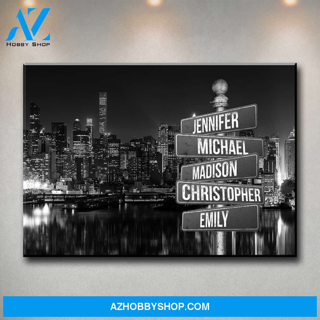 City Themed Multi-Names Premium Canvas
