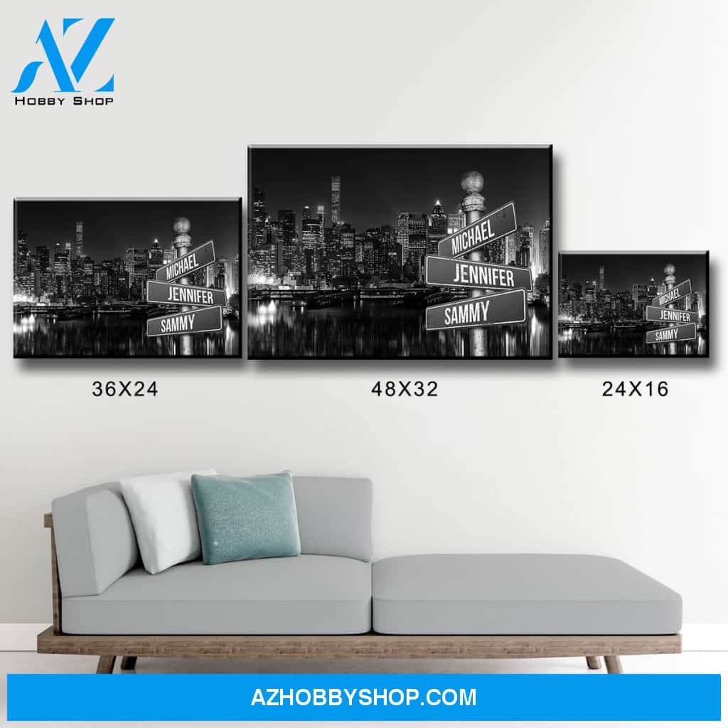 City Themed Multi-Names Premium Canvas