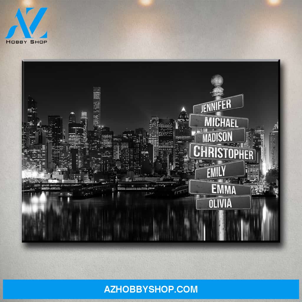 City Themed Multi-Names Premium Canvas