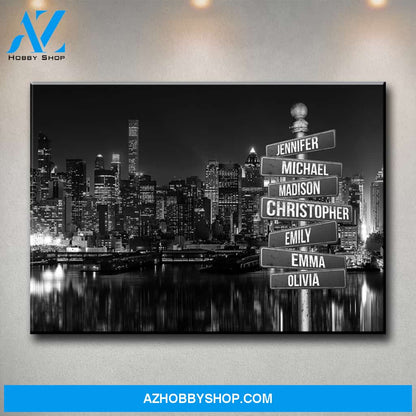 City Themed Multi-Names Premium Canvas