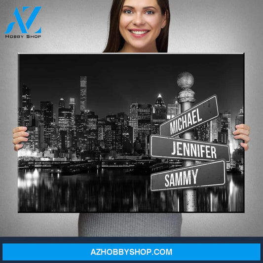 City Themed Multi-Names Premium Canvas