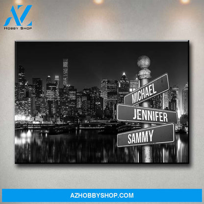 City Themed Multi-Names Premium Canvas