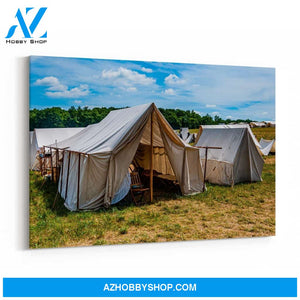 Civil War Wall Tent Stretched Canvas And Poster, Canvas Painting, Wall Decor Visual Art