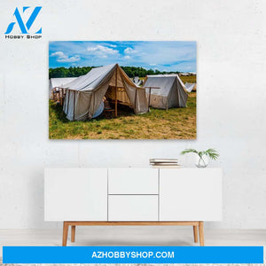 Civil War Wall Tent Stretched Canvas And Poster, Canvas Painting, Wall Decor Visual Art