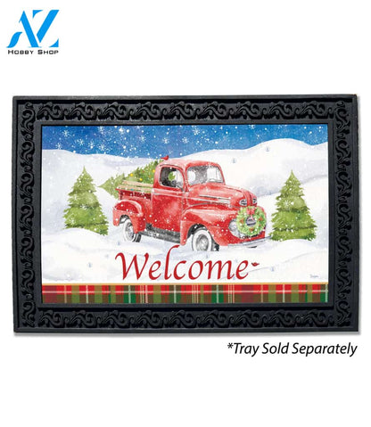 Classic Red Truck Christmas Doormat - 18" x 30"