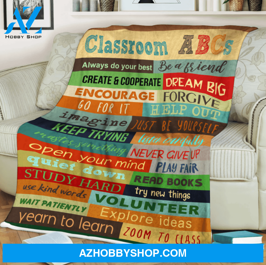 Classroom - Always Do Your Best - Be A Friend Blanket Gift For Teacher, Gift For Student Birthday Gift Home Decor Bedding Couch Sofa Soft and Comfy Cozy