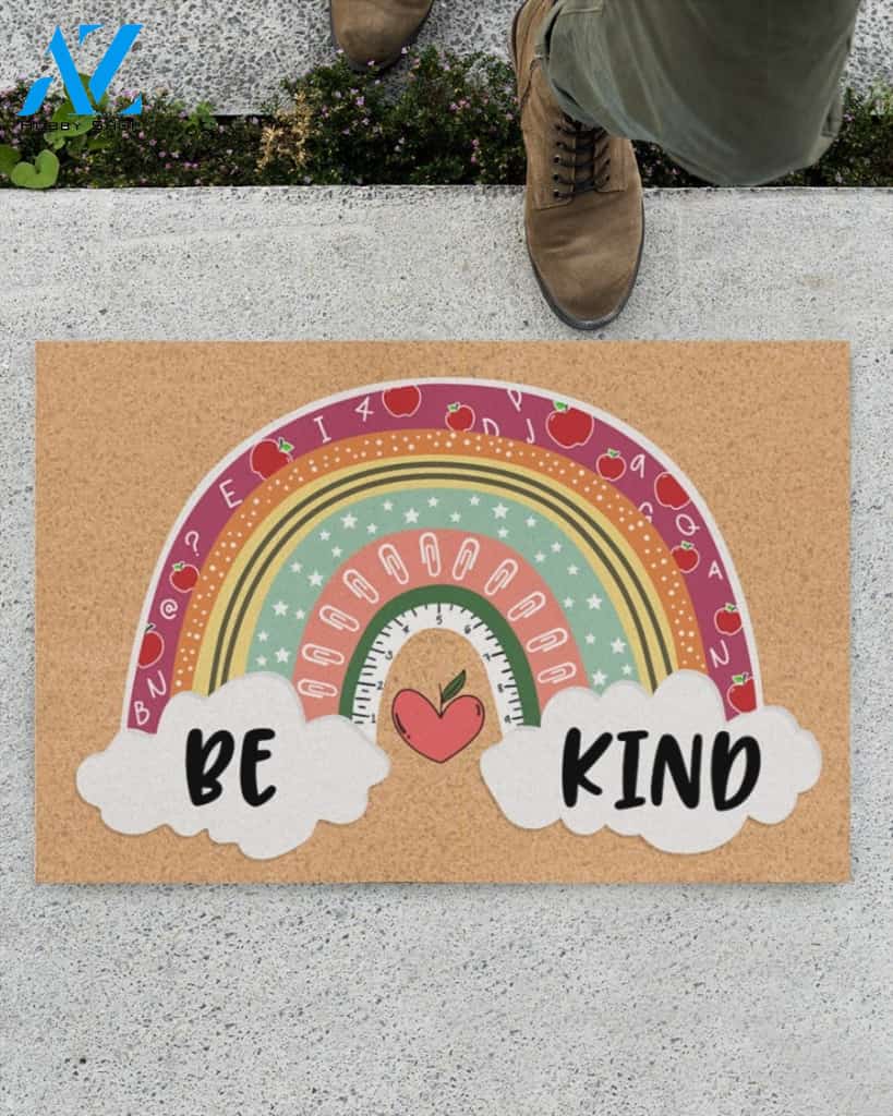 Classroom Be Kind Rainbow Funny Indoor And Outdoor Doormat Warm House Gift Welcome Mat Gift For Class Teacher Student Friend