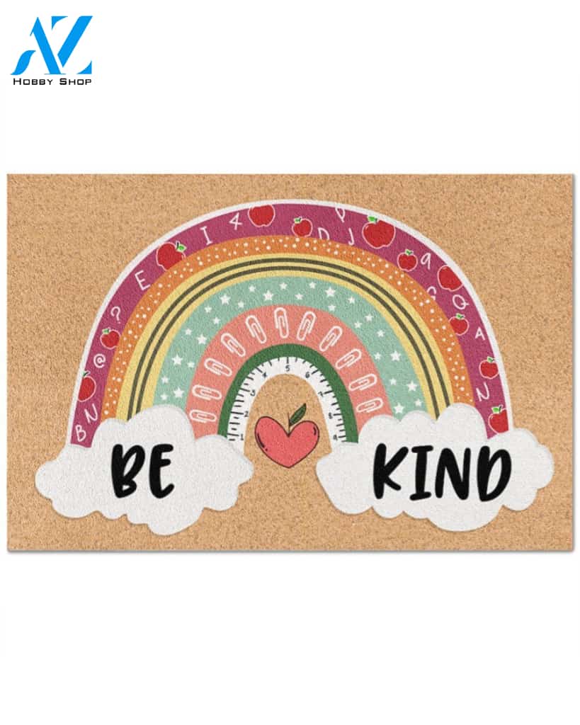 Classroom Be Kind Rainbow Funny Indoor And Outdoor Doormat Warm House Gift Welcome Mat Gift For Class Teacher Student Friend