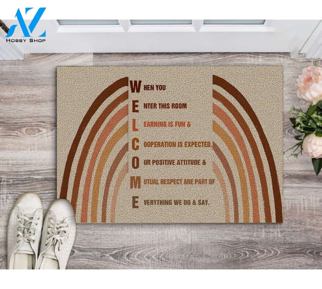 Classroom Learning Is Fun Doormat Indoor And Outdoor Mat Entrance Rug Sweet Home Decor Housewarming Gift Gift For Classroom Friend Family Stem Feminist