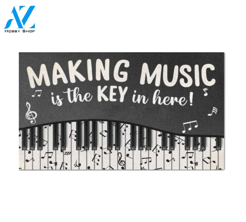 Classroom Making Music Is The Key Doormat Indoor And Outdoor Mat Entrance Rug Sweet Home Decor Housewarming Gift Gift For Classroom Friend Family Stem Feminist