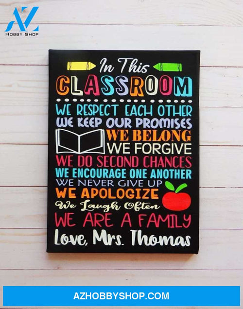 CLASSROOM RULES CUSTOM PAINTED TEACHER CANVAS