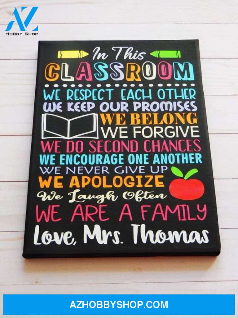 CLASSROOM RULES CUSTOM PAINTED TEACHER CANVAS