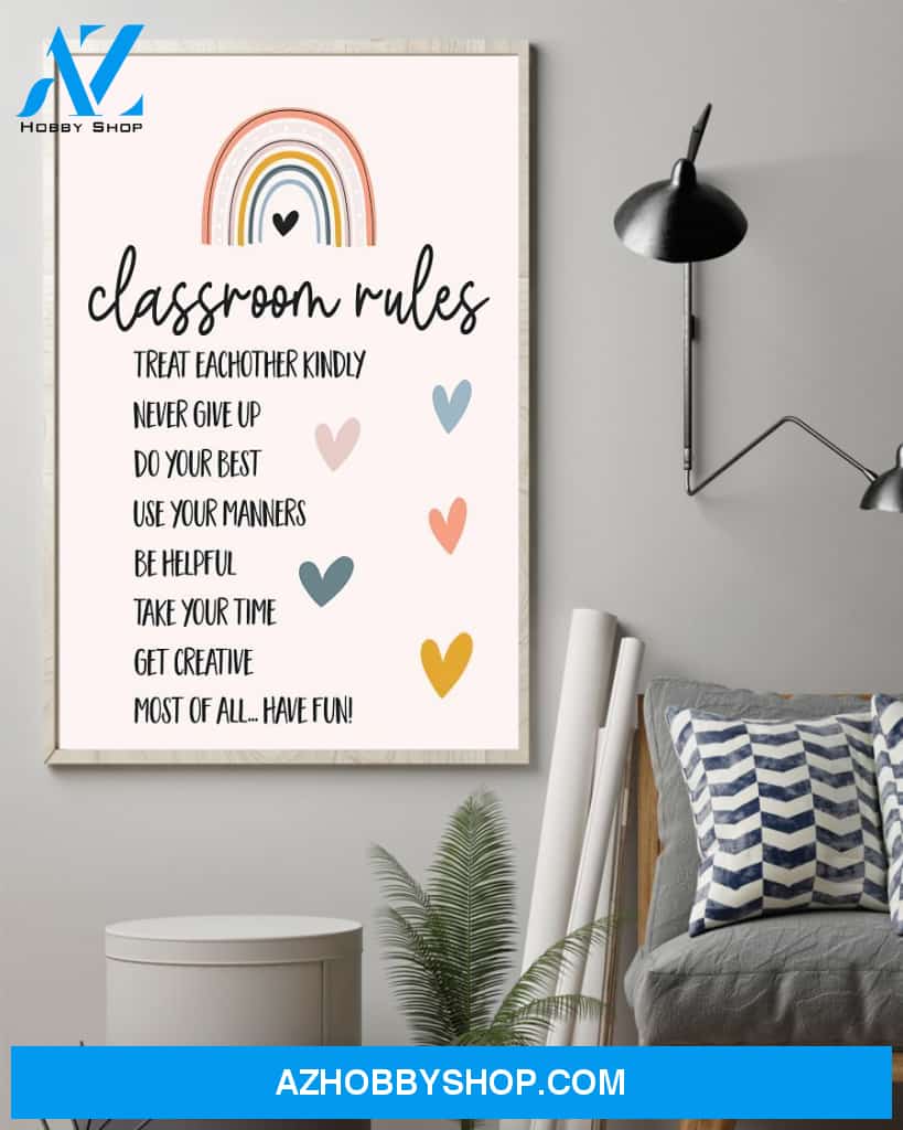 Teacher Classroom Canvas Classroom Rules, Student Wall Art Back to ...