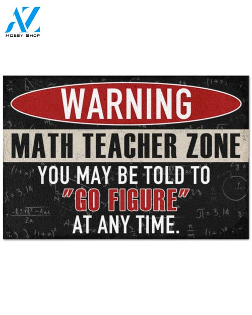 Classroom Warning Math Teacher Zone Doormat Indoor And Outdoor Mat Entrance Rug Sweet Home Decor Housewarming Gift Gift For Classroom Friend Family Stem Feminist