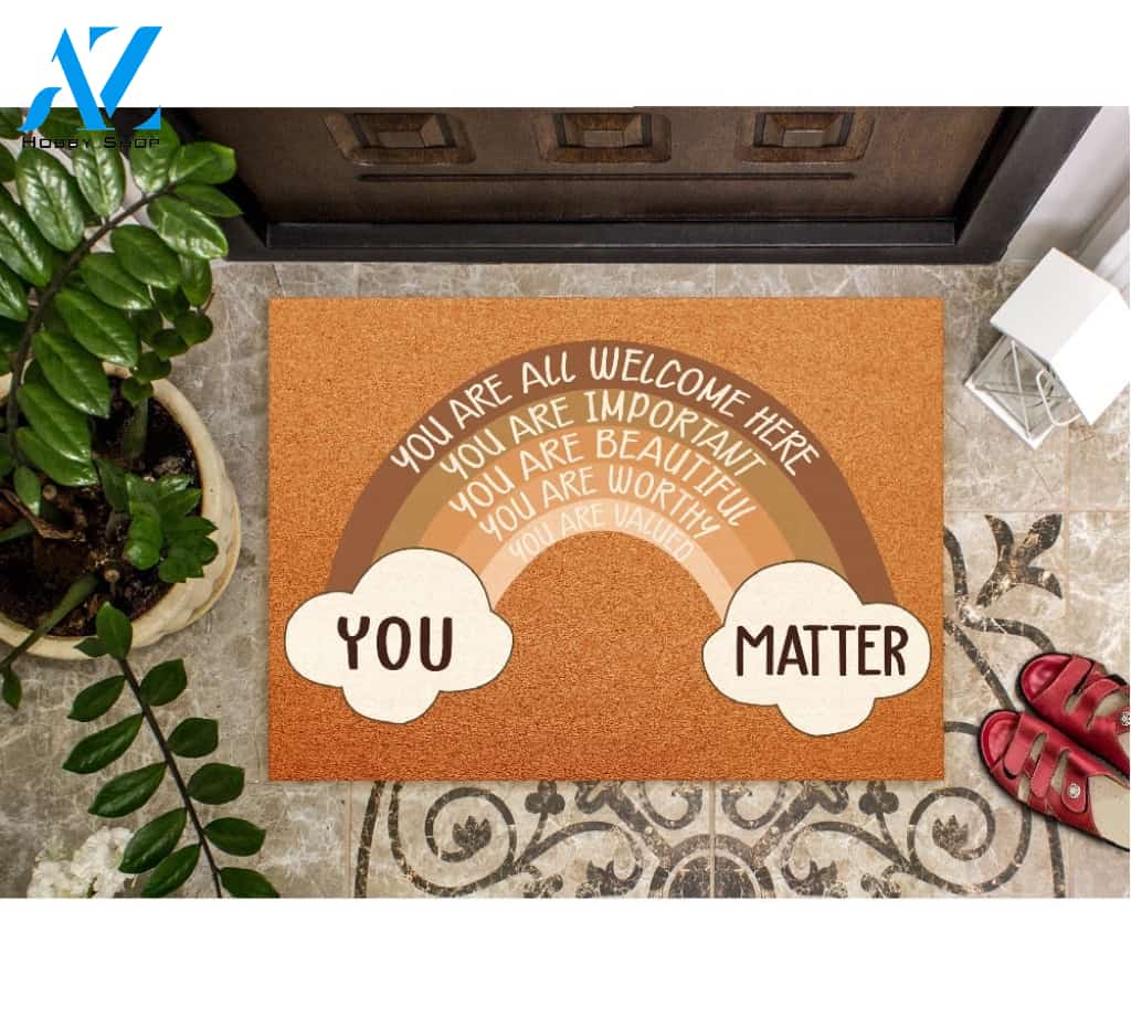 Classroom You Are All Welcome Here Doormat Indoor And Outdoor Mat Entrance Rug Sweet Home Decor Housewarming Gift Gift For Classroom Friend Family Stem Feminist