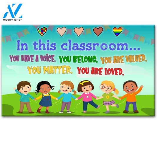 Classroom You Are Valued Doormat Indoor And Outdoor Mat Entrance Rug Sweet Home Decor Housewarming Gift Gift For Classroom Friend Family Stem Feminist