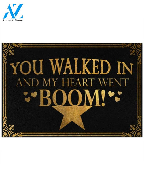 Classroom You Walked In And My Heart Went Boom Reading Doormat Indoor And Outdoor Mat Entrance Rug Sweet Home Decor Housewarming Gift Gift For Classroom Friend Family Stem Feminist