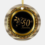 Classy 50Th Golden Anniversary Ceramic Ornament