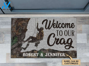 Climbing Welcome To Our Crag Custom Doormat | Welcome Mat | House Warming Gift