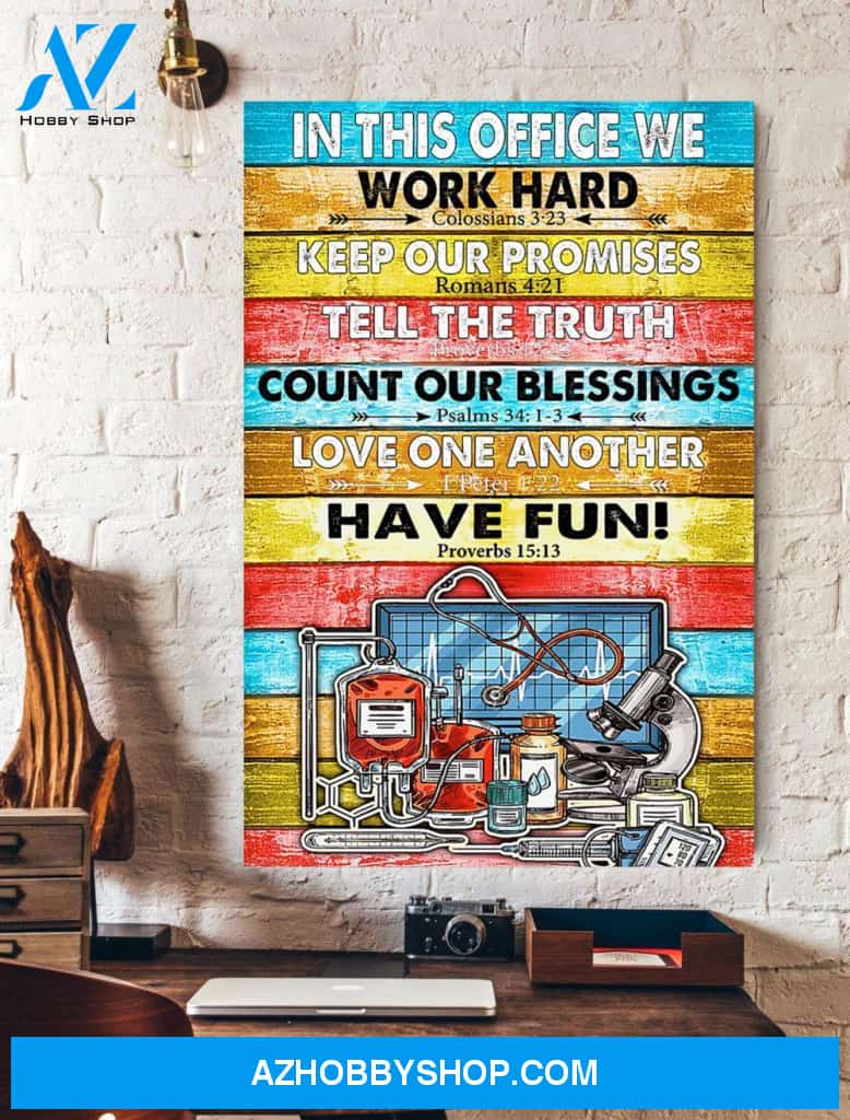 CNAS In This Office We Work Hard Canvas And Poster, Wall Decor Visual Art