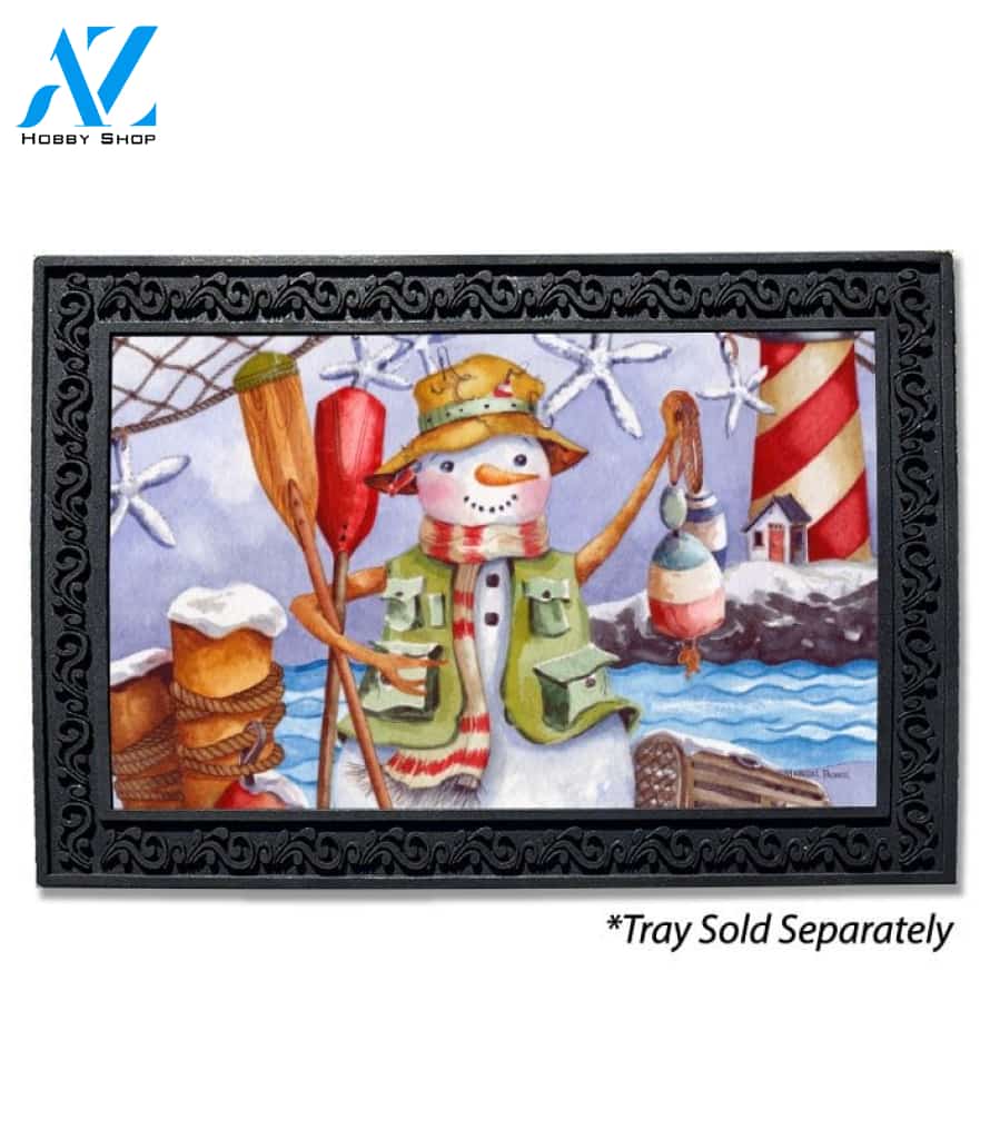 Coastal Snowman Doormat - 18" x 30"