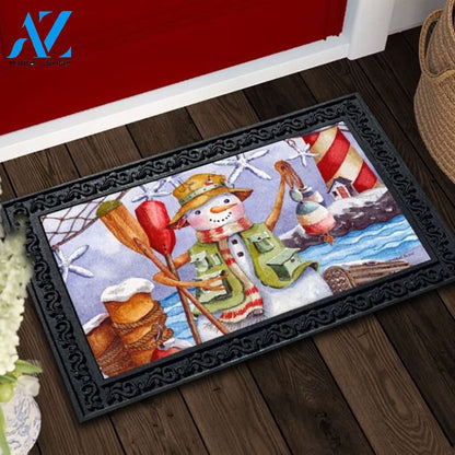 Coastal Snowman Doormat - 18" x 30"